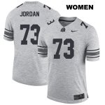 Women's NCAA Ohio State Buckeyes Michael Jordan #73 College Stitched Authentic Nike Gray Football Jersey MU20F62JX